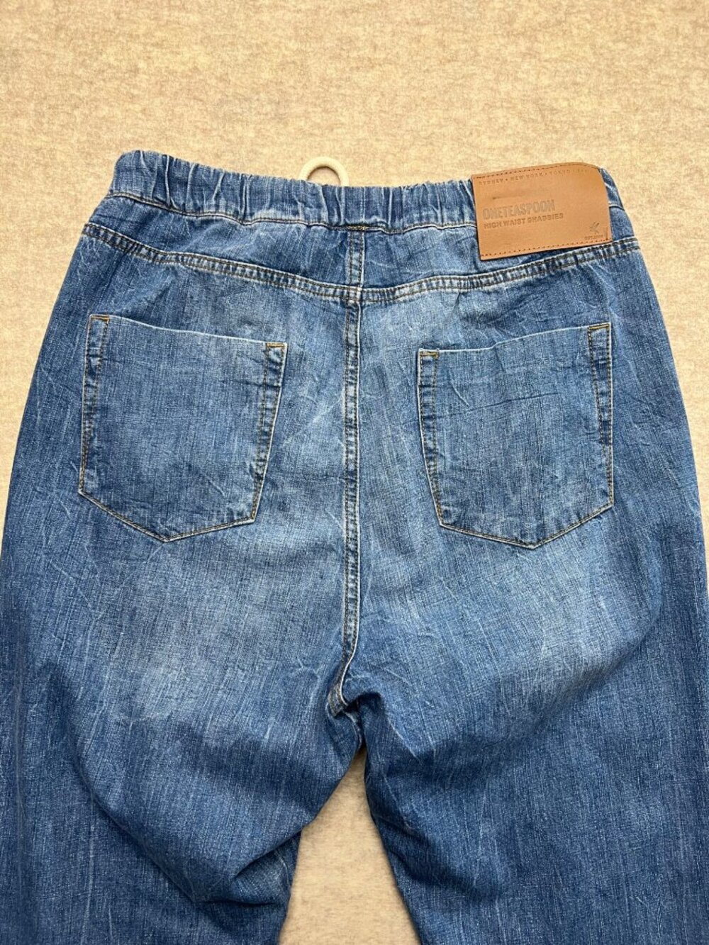 One Teaspoon Shabbies Drawstring Boyfriend Jean Joggers Pull On Ankle Relaxed M - Picture 6 of 11